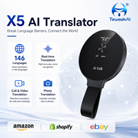 Traducteur vocal IA X5 d'usine, 146 langues, traduction transversale entre applications, assistant de réunion IA, logo personnalisé, portable de poche