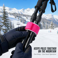 Sangle d'épaule réglable pour le transport de skis, en nylon noir, avec fermeture auto-agrippante et rembourrage EVA, étiquette rouge, faible MOQ, vente en gros