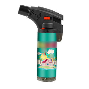 Vente en gros 2025, briquets à jet de cigarette en plastique coupe-vent rechargeables au butane avec logos personnalisés, pour cadeaux - Product Image 5