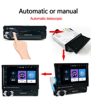 Autoradio MP4 MP5 avec écran tactile rétractable automatique de 7 pouces, lecteur vidéo, Bluetooth, GPS, prise en charge d'Android, CarPlay Auto