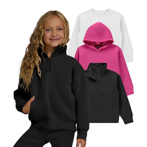 Felpe con Cappuccio e Zip Corta per Ragazze con Logo Ricamato Personalizzato OEM ODM di Alta Qualità Vendita all'Ingrosso - Product Image 5