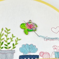 Dessin animé en forme de tortue émail aiguille magnétique Minder accessoire de couture pour bricolage artisanat broderie et point de croix