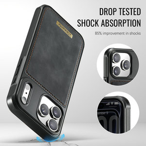 Coque de téléphone CaseMe en cuir PU avec support magnétique <span class=keywords><strong>2</strong></span>-en-<span class=keywords><strong>1</strong></span> et chargeur sans fil intégré pour iPhone 17 Pro, avec porte-cartes pour iPhone 17 - Product Image 6