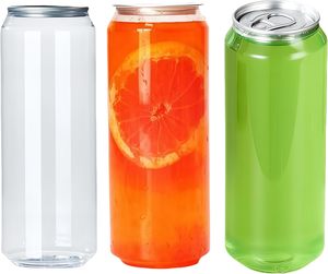Bouteille en plastique transparente personnalisable de 250 ml, 330 ml, 375 ml, 420 ml, 500 ml, 700 ml avec anneau de traction et couvercle en aluminium pour boissons gazeuses - Product Image 1
