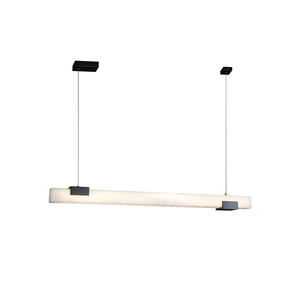 Lampadario Moderno a LED Regolabile in Altezza, Stile Antico in Ottone con Sospensione in Pietra d'Alabastro per Soffitto del Soggiorno - Product Image 1