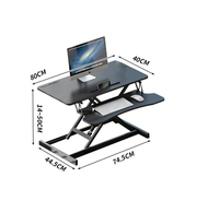 Bureau d'ordinateur de bureau ergonomique à hauteur réglable Support de refroidissement pour ordinateur portable Table en métal debout Ascenseur pliant Excellent