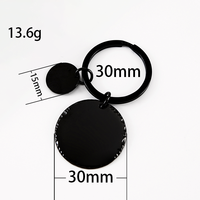 Porte-clés rond en acier inoxydable Ywyougang, style vintage, bord perlé, avec petite étiquette circulaire gravable, cadeau personnalisé, 4 couleurs