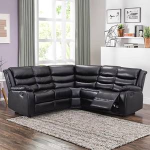 Modern Corner Recliner <b>Sofa</b> Set with Two Drop-Down Tables, Polyurethane Material, <b>Sponge</b> Filling, Suitable <b>for</b> Home or Hotel - Product Image 6