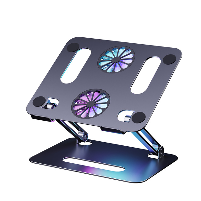 Boneruy P43F Big 2 Fans Aluminum Alloy Height Angle Adjustable Riser Laptop Cooling Stand
