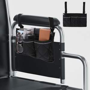 Bolsas de Almacenamiento para Sillas de Ruedas, Andadores y Rollators con Franja Reflectante, Portavasos, Reposabrazos Cómodos y Bolsa Lateral - Product Image 2