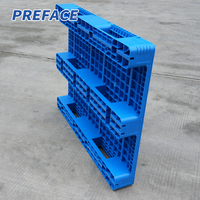 Palette en plastique plate hygiénique industrielle en PEHD, légère, empilable, compatible Euro, pour stockage logistique/entrepôt, export, 2 fûts, 4 voies