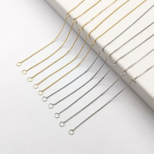 Collier classique Simple en or véritable, chaîne à bordure délicate, chaîne en or véritable 9K pour collier bijoux - Product Image 3