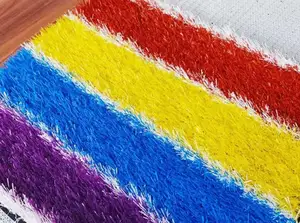Relva artificial colorida para gazon, grama artificial personalizada sintética, azul, roxo, vermelho, amarelo, branco e preto