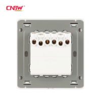 CNBW usine royaume-uni Standard maison interrupteur d'éclairage 16A grand bouton poussoir interrupteur mural ODM/OEM or PC 4 Gang or interrupteur