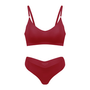YCH Disponibile, Reggiseno Senza Ferretto con Logo Personalizzato, Taglie Forti, Coppe Intere, Completo con Perizoma, <span class=keywords><strong>Scollo</strong></span> a <span class=keywords><strong>V</strong></span>, Senza Cuciture sul Retro, Intimo Sportivo per Yoga - Product Image 5