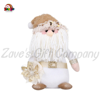 Zaves 10 pouces mignon poupée or blanc père noël article décor intérieur flocon de neige accessoires en peluche chaud chapeau noël décor à la maison
