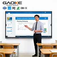 65/75/86/98 Papan Layar LCD Interaktif Panel Datar Papan Pintar Layar Sentuh untuk Pengajaran Pembelajaran Papan Interaktif