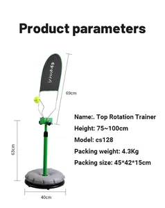 Equipo de entrenamiento de tenis/pickleball portátil, herramienta de entrenamiento de práctica de rebote, reboteador, pelota oscilante, ejercitador deportivo - Product Image 5