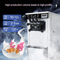 Nouvelle Machine Distributrice Automatique Électrique à Crème Glacée Soft 3 Saveurs, pour Glace au Yaourt