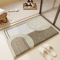 Tapis de sol rectangulaire en fausse fourrure de cachemire au design géométrique simple, absorbant, pour la maison et la salle de bain, lavable en machine