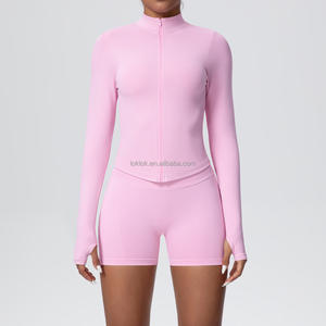 Quick-Drying Breathable Customized <b>Women's</b> Recycled Nylon Yoga Fitness Jacket Zipper <b>Tight</b> Long Sleeve Cardigan Yoga Jacket - Product Image 1