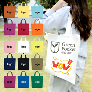 Sac fourre-tout en toile de coton robuste avec logo personnalisé imprimé, sac de shopping 16 oz renforcé grande capacité pour épicerie, vente au détail et vente en gros - Product Image 3