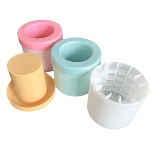 Moule à glaçons et fabrique à glaçons en silicone durable <span class=keywords><strong>KonBo</strong></span>, fonctionnement manuel, bac à glaçons cylindrique domestique à 3 capacités, qualité alimentaire - Product Image 1