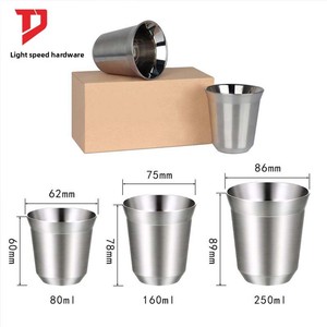Tazza da caffè espresso/latte in acciaio inossidabile a doppio strato, resistente alle cadute, per viaggi all'aperto, tazza da birra portatile dal design semplice - Product Image 3