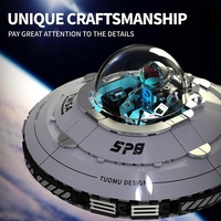 Ensemble de blocs de construction de vaisseaux spatiaux UFO, 601 pièces, kit de construction créatif d'exploration spatiale, briques de construction de vaisseaux UFO et extraterrestres avec lumière