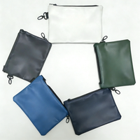 Sac d'accessoires de golf en cuir PU imperméable, sac portable à fermeture éclair pour tees et balles, pochette zippée pour le golf
