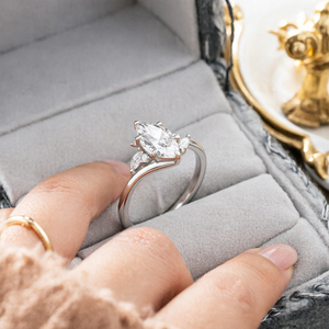 Customize Luxury Jewelry 925 Sterling <b>Silver</b> <b>Ring</b> Rhodium Plated Marquise Cut 3A White Zircon Stone Women's Engagement Party - Product Image 4
