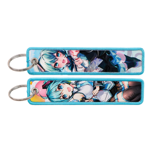 2 modèles <span class=keywords><strong>de</strong></span> porte-clés brodés double face avec <span class=keywords><strong>avatar</strong></span> virtuel mignon pour la décoration <span class=keywords><strong>de</strong></span> carte d'étudiant - Product Image 4