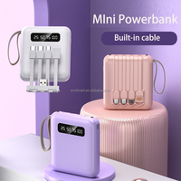 Venta Nuevo Mini 4 en 1 Banco de energía portátil pequeño 10000 Mah Mini Gran capacidad Logotipo personalizado Banco de energía de emergencia móvil