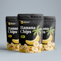 Sachets d'emballage alimentaire personnalisés en matériau laminé, feuille d'aluminium et plastique, pour chips de banane, chips de pomme de terre et autres snacks