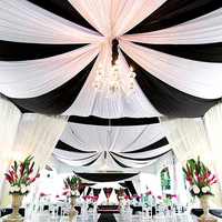 Cortinas de Chifón Blancas de Lujo para Decoración de Bodas y Fiestas, 100% Poliéster, Estilo Europeo-Americano