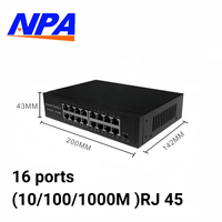 Switch Jaringan Gigabit Ethernet 16 Port 10/100/1000Mbps Plug and Play, Dapat Ditumpuk & QoS untuk Kamera IP NVR, Tersedia