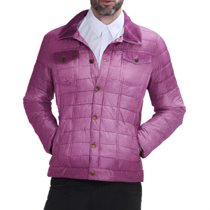 KIJJJJ5, chaqueta bomber acolchada personalizada para hombre, cuello levantado, manga larga, bolsillo con cremallera, Algodón puro, decoración de bordado con calefacción para esquí - Product Image 2