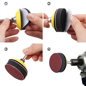 Dischi leviganti da <span class=keywords><strong>2</strong></span> pollici da 50mm con gancio e anello di alluminio ossido di carta vetrata a grana 40-2000 levigatrice orbitale utensile abrasivo per legno - Product Image 4