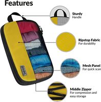 Ventes en gros d'usine, organisateurs de bagages de voyage de haute qualité, cubes de rangement pour valises, en polyester coloré, imperméables, avec fermeture éclair
