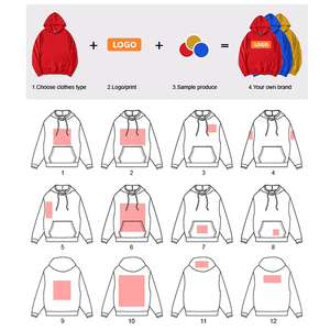 Oversized 350GSM Heavyweight Cotton Blend Hoodies Unisex Streetwear Essential Pullover Sudaderas Casual Chándales Tallas grandes - Product Image 2