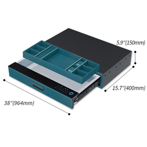 Organizador de Joyas Biométrico HNOSS de Cuero <span class=keywords><strong>con</strong></span> Cajón de Cierre Suave y Sensor de Huella Dactilar - Product Image 3