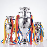 Trofeo de Fútbol Personalizado en Plata, Copa de Campeón, Urna de Metal Pulido con Asa de Cinta, Premio Deportivo para Ganadores de Torneos