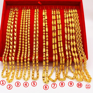 Collar de eslabones de cadena audaz de cobre duradero chapado en oro vietnamita para hombres elegante patrón geométrico joyería de moda estilo de moda - Product Image 6