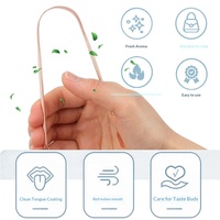 Grattoir et nettoyeur de langue en forme de U en cuivre pur, outil de soin buccal domestique, réduit la mauvaise haleine, avec pochette de rangement à cordon