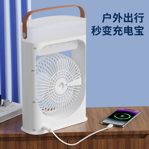 Ventilador Portátil con Nebulizador y Luz, Batería Recargable, Alimentación USB, Uso en Exteriores, Opciones de Color Blanco, Azul Cielo, Rosa y Negro - Product Image 4