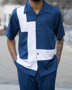 Conjunto de 2 Piezas de <span class=keywords><strong>Camisa</strong></span> de Manga Corta <span class=keywords><strong>y</strong></span> Pantalones Holgados con Estampado 3D Estilo Playa Casual para Hombre - Product Image 4