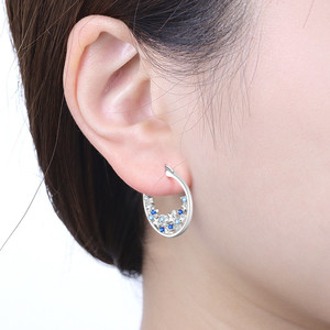 Pendientes de Latón Blanco con Circonitas de la Serie Cielo Estrellado - Regalo Romántico y Creativo para Mujer - Product Image 2