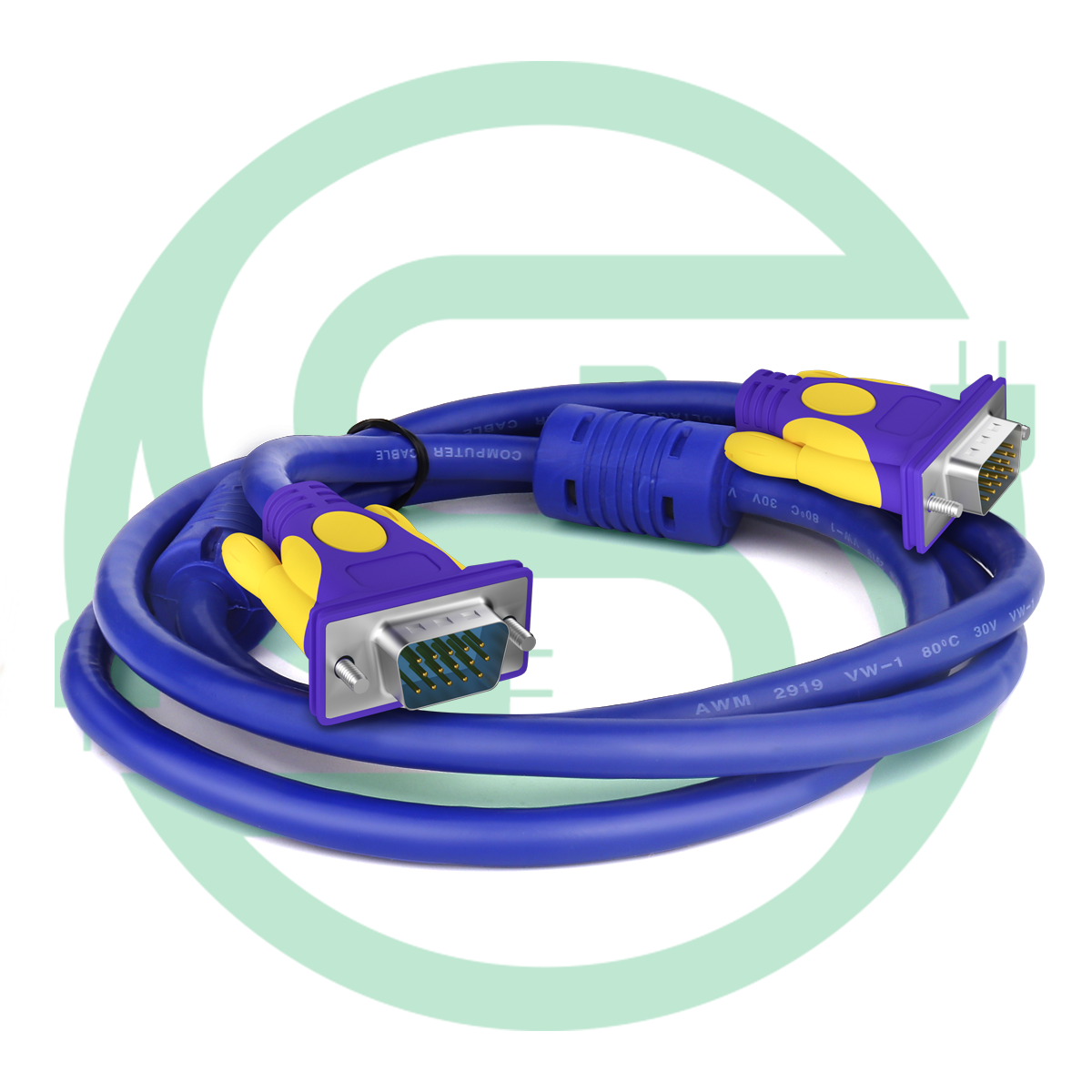 Câble Adaptateur EGA D9 Mâle Vers VGA HD15 Mâle - 2 Mètres - GF1814