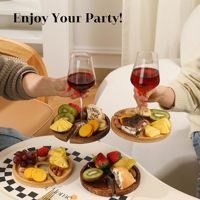 Verre à vin JQ Mini plateau de charcuterie avec porte-vin pour les fêtes de famille Bars Restaurants