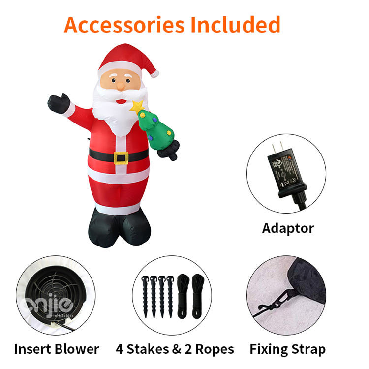 Animated Christmas Inflatable Yard Decoration Santa Claus Reindeer